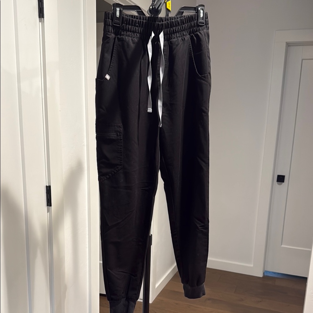 FIGS Black Jogger Pants with Drawstring
